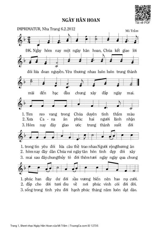 Sheet PDF of Ngày Hân Hoan
