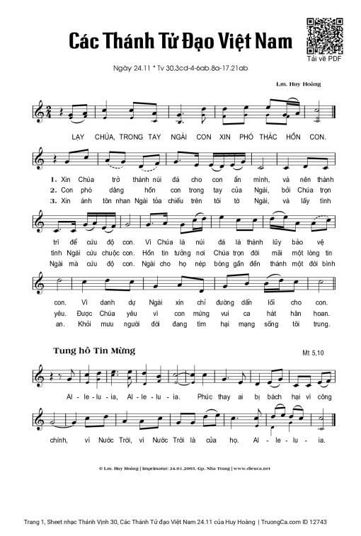 Thánh Vịnh 30, Các Thánh Tử đạo Việt Nam 24.11