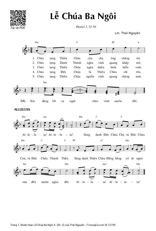 Sheet PDF of Lễ Chúa Ba Ngôi A. (đn. 3)