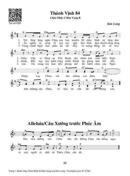 Sheet PDF of Chúa Nhật 2b Mùa Vọng