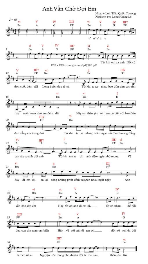 Sheet PDF of Anh vẫn chờ đợi em