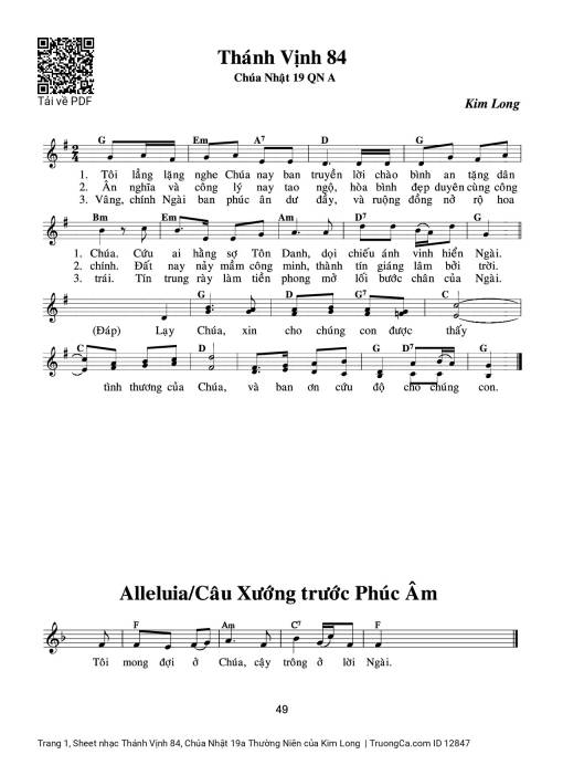 Thánh Vịnh 84, Chúa Nhật 19a Thường Niên