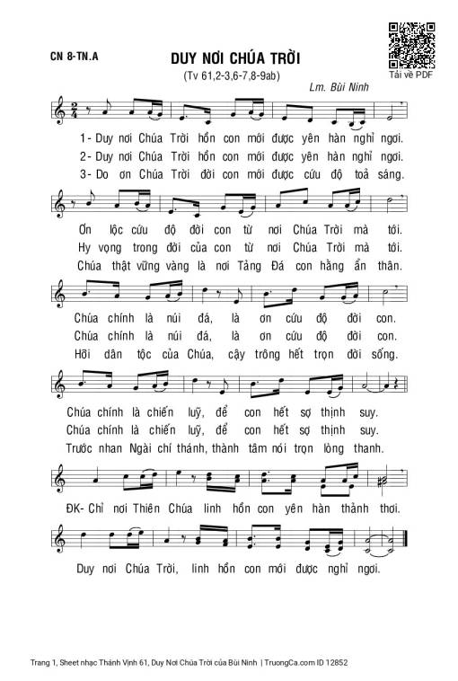 Thánh Vịnh 61, Duy Nơi Chúa Trời