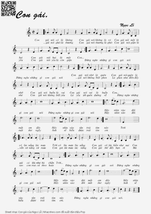 Sheet PDF of Con gái - Ngọc Lễ