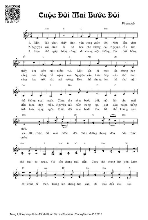Sheet PDF of Cuộc đời Mai Bước đôi