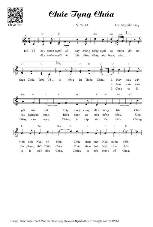 Thánh Vịnh 95, Chúc Tụng Chúa