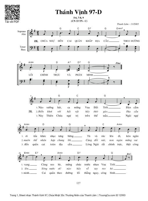 Thánh Vịnh 97, Chúa Nhật 33c Thường Niên