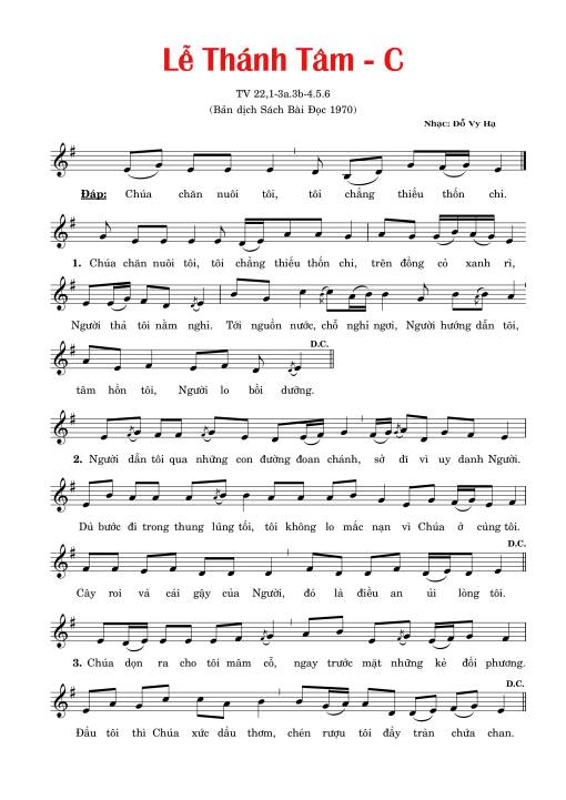 Sheet PDF of Thánh Vịnh 22, Chúa Nhật 16b Thường Niên