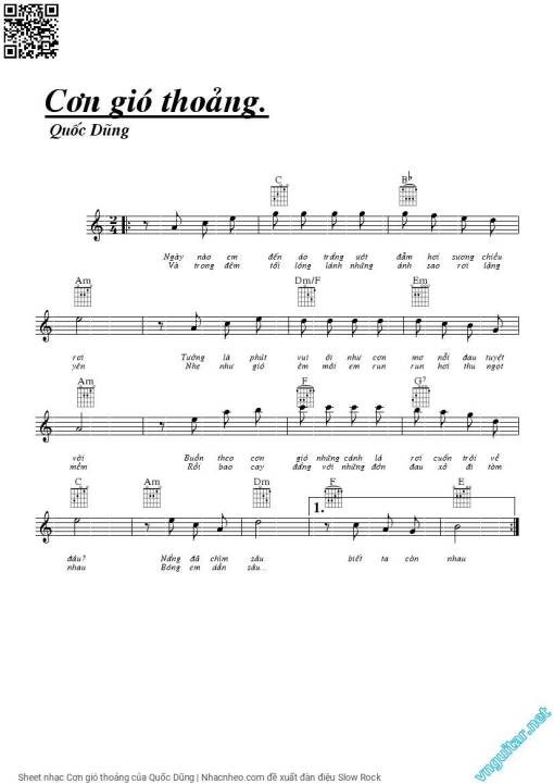 Sheet PDF of Cơn gió thoảng