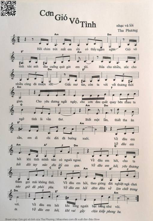 Sheet PDF of Cơn gió vô tình