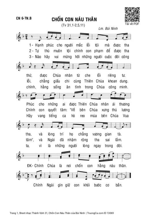 Sheet PDF of Thánh Vịnh 31, Chốn Con Náu Thân