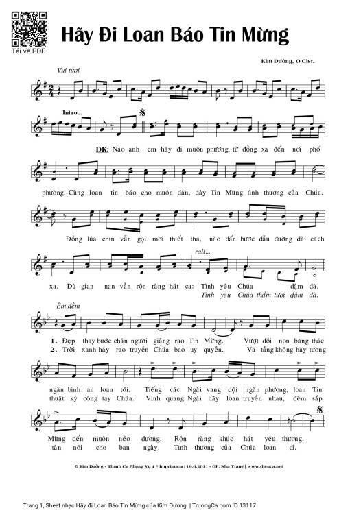 Sheet PDF of Hãy đi Loan Báo Tin Mừng