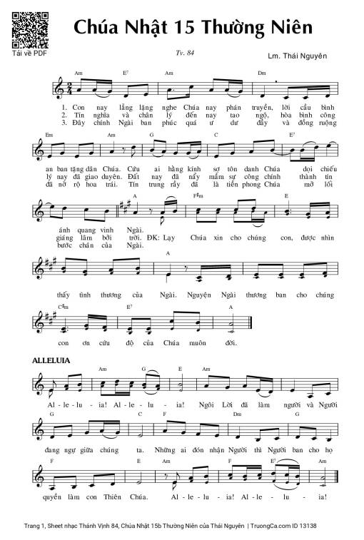 Thánh Vịnh 84, Chúa Nhật 15b Thường Niên