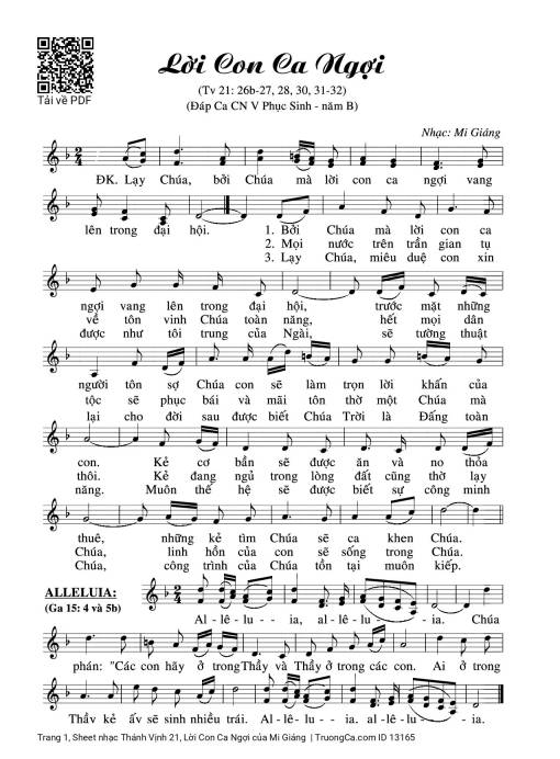 Thánh Vịnh 21, Lời Con Ca Ngợi