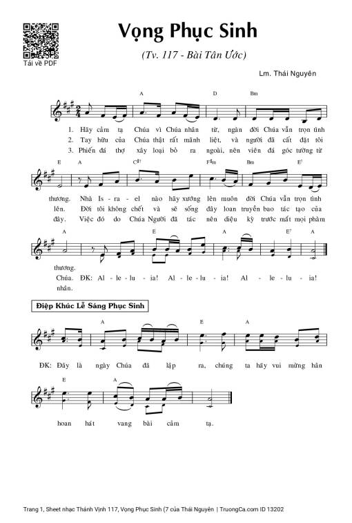 Sheet PDF of Thánh Vịnh 117, Vọng Phục Sinh (7