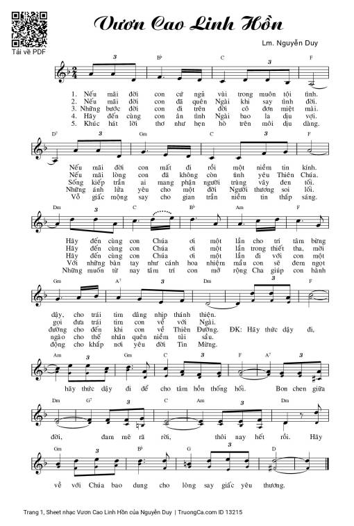 Sheet PDF of Vươn Cao Linh Hồn