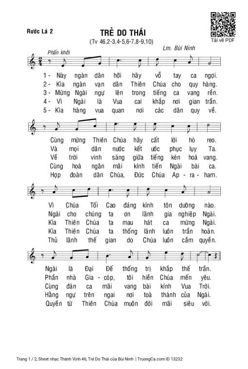 Sheet PDF of Thánh Vịnh 46, Trẻ Do Thái