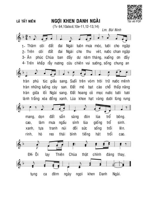 Sheet PDF of Thánh Vịnh 64, Ngợi Khen Danh Ngài