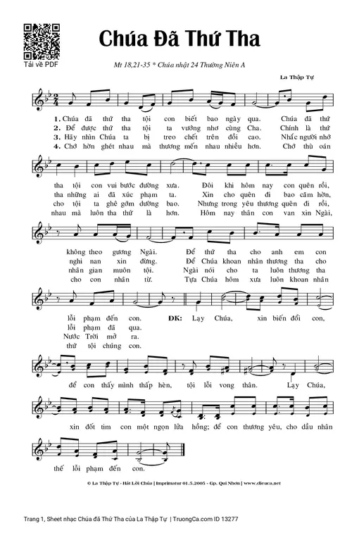 Chúa đã Thứ Tha