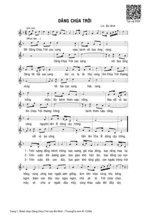 Sheet PDF of Dâng Chúa Trời