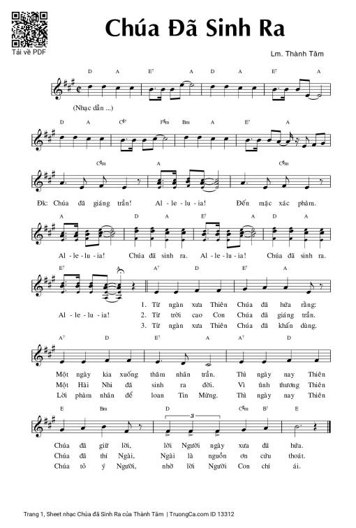 Chúa đã Sinh Ra - Thành Tâm