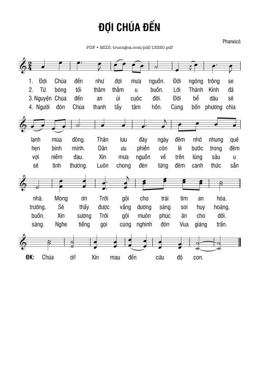 Sheet PDF of đợi Chúa đến