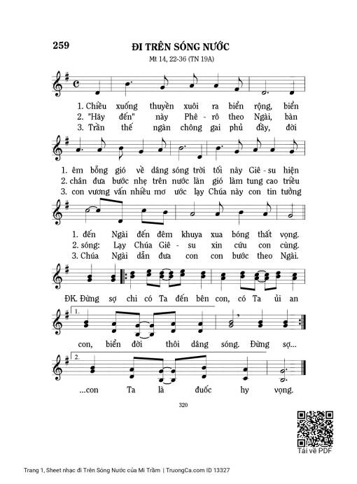 Sheet PDF of đi Trên Sóng Nước