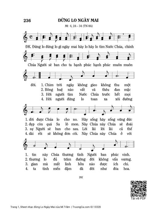 Sheet PDF of đừng Lo Ngày Mai