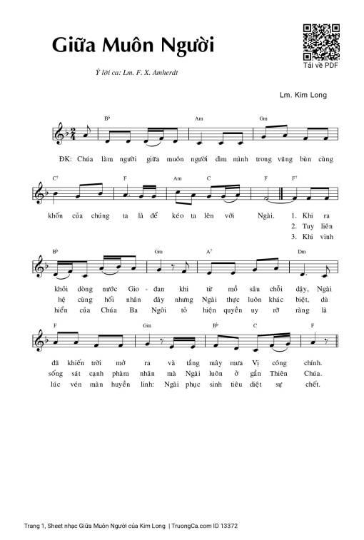 Sheet PDF of Giữa Muôn Người