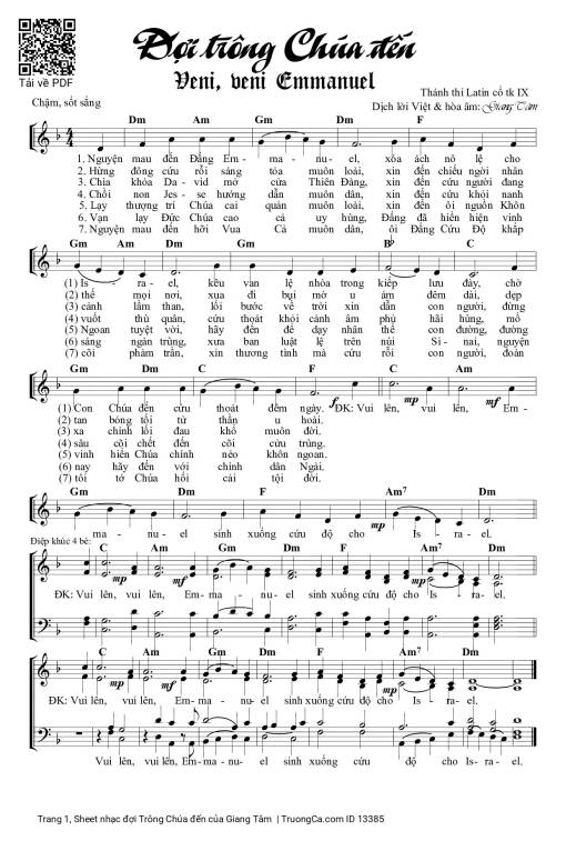 Sheet PDF of đợi Trông Chúa đến