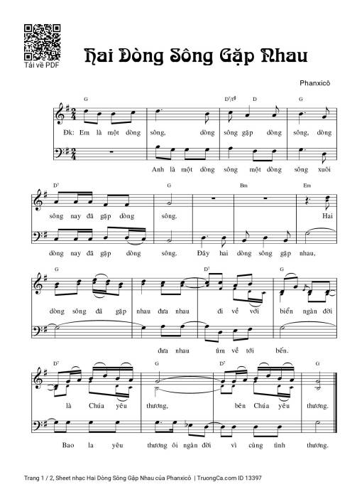 Sheet PDF of Hai Dòng Sông Gặp Nhau
