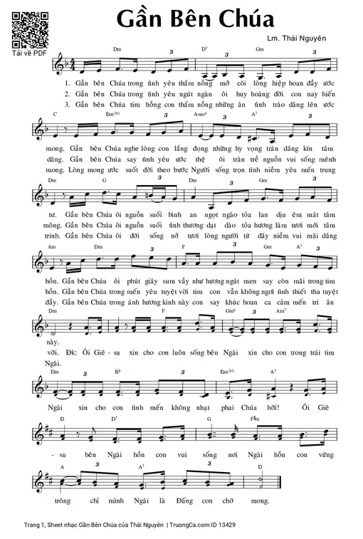 Sheet PDF of Gần Bên Chúa