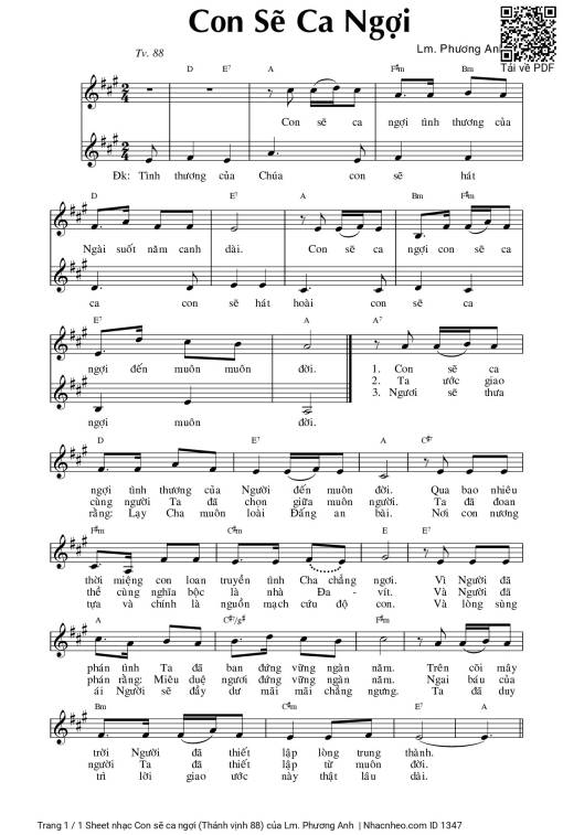 Con sẽ ca ngợi (Thánh vịnh 88)