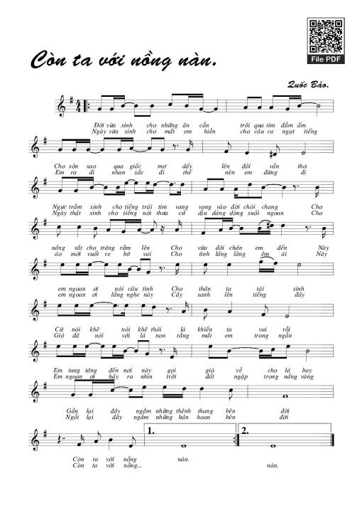 Sheet PDF of Còn ta với nồng nàn