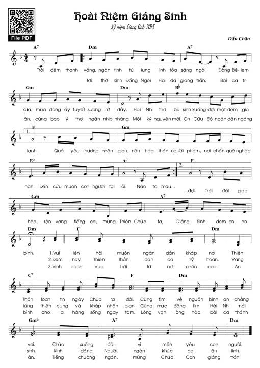 Sheet PDF of Hoài Niệm Giáng Sinh