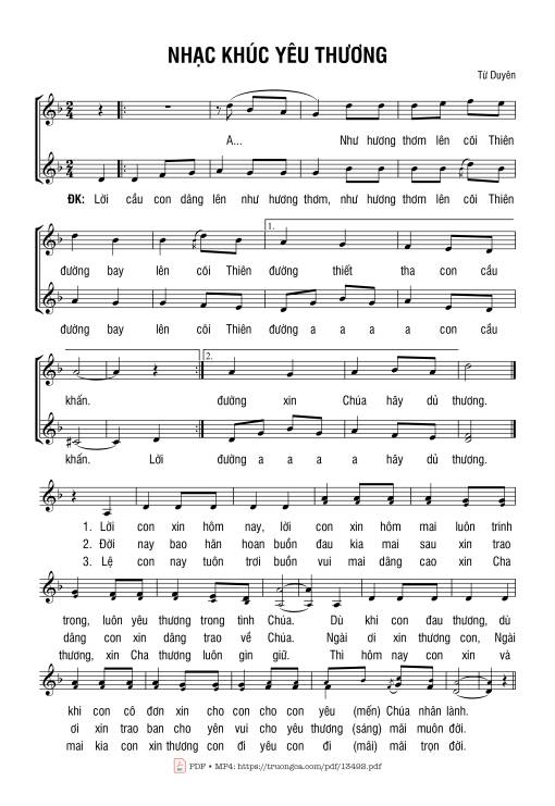 Sheet PDF of Nhạc Khúc Yêu Thương