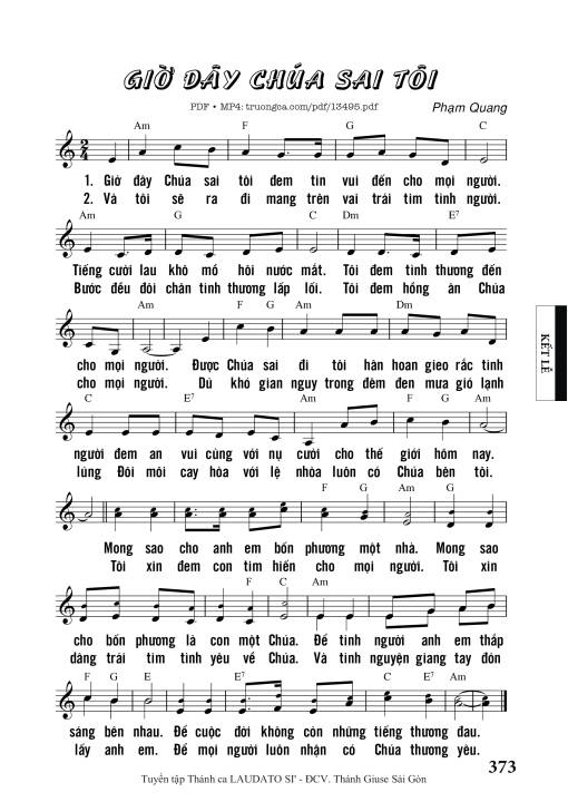 Sheet PDF of Giờ đây Chúa Sai Tôi