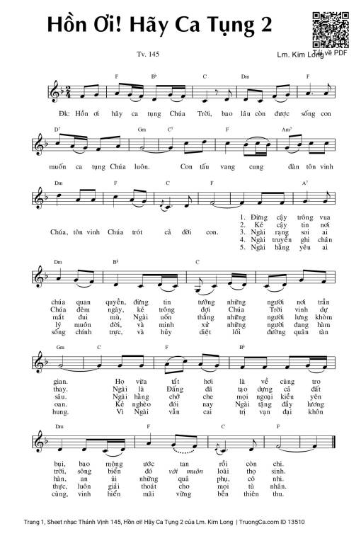 Thánh Vịnh 145, Hồn ơi! Hãy Ca Tụng 2