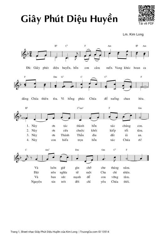Sheet PDF of Giây Phút Diệu Huyền