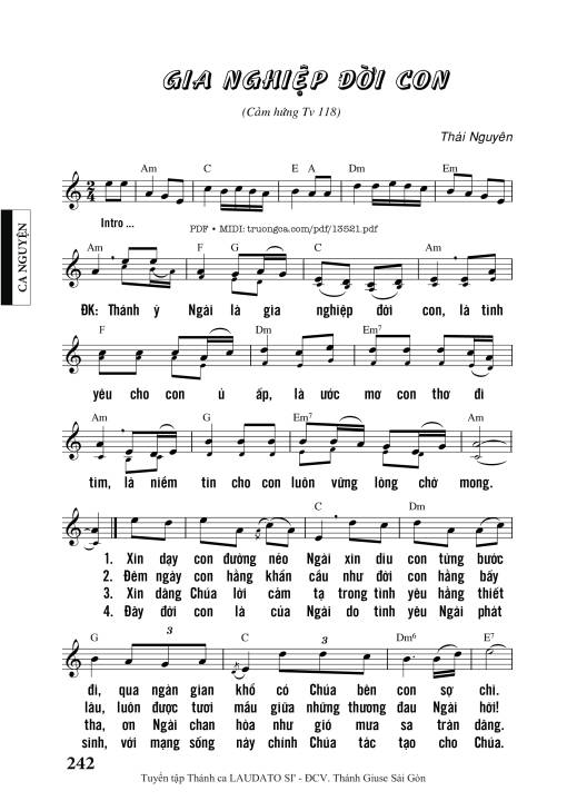 Sheet PDF of Gia Nghiệp đời Con