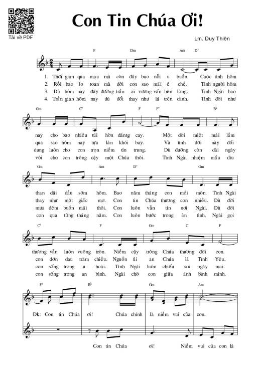 Sheet PDF of Con tin chúa ơi