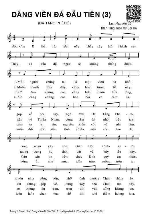 Sheet PDF of Dâng Viên đá đầu Tiên 3