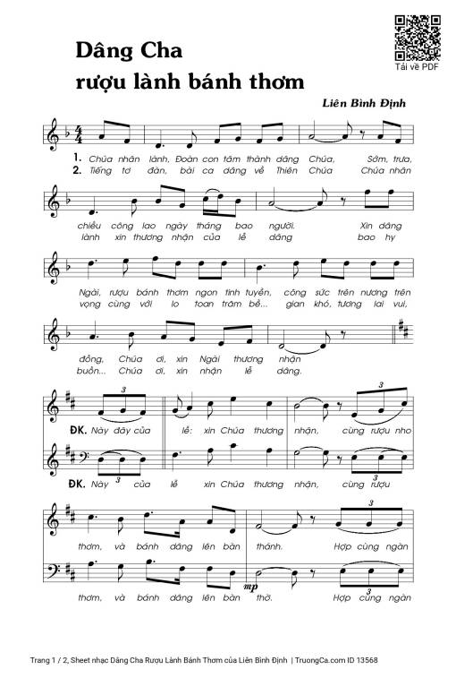 Dâng Cha Rượu Lành Bánh Thơm