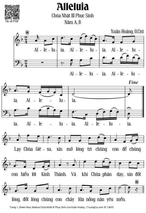 Alleluia Chúa Nhật III Phục Sinh