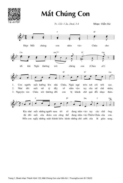 Thánh Vịnh 122, Mắt Chúng Con