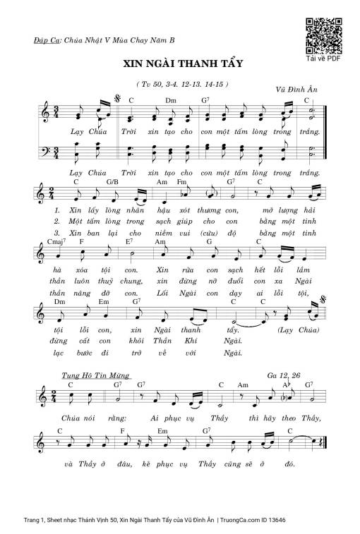 Thánh Vịnh 50, Xin Ngài Thanh Tẩy