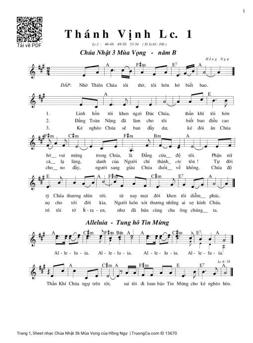 Sheet PDF of Chúa Nhật 3b Mùa Vọng