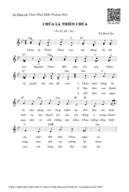 Thánh Vịnh 37, Chúa Là Thiên Chúa