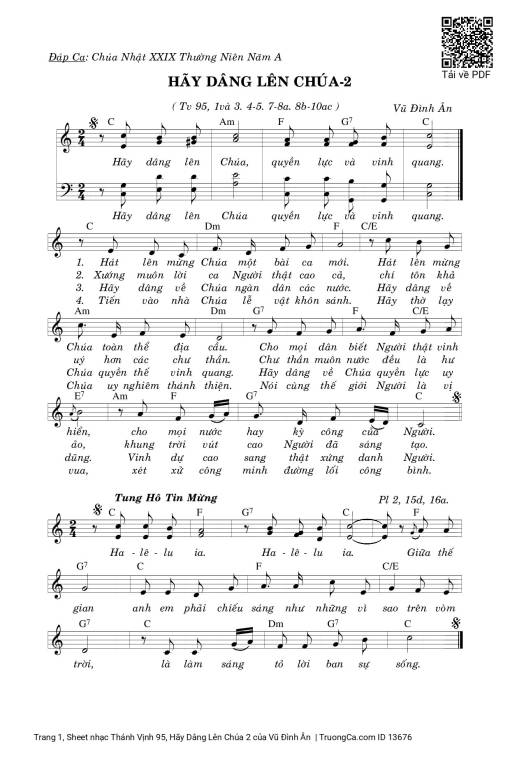 Thánh Vịnh 95, Hãy Dâng Lên Chúa 2