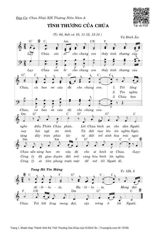 Thánh Vịnh 84, Tình Thương Của Chúa